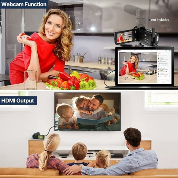 VAHOIALD Videocamera UHD 1080P 36MP 30FPS - immagine 2