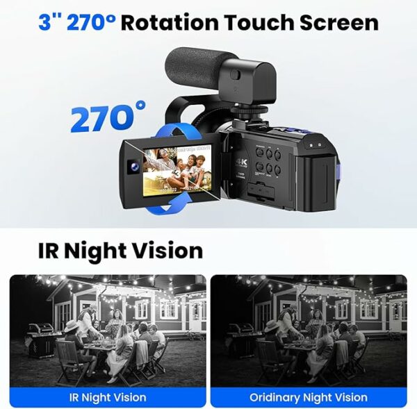 5K Videocamera 56MP Camcorder - immagine 4
